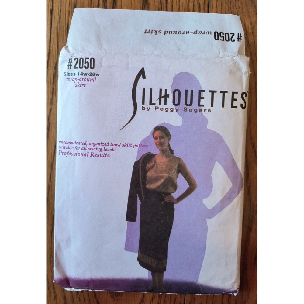 Silhouettes Sizes 14W-28W By Peggy Sagers #2050 Wrap-Around Skirt Sewing Pattern